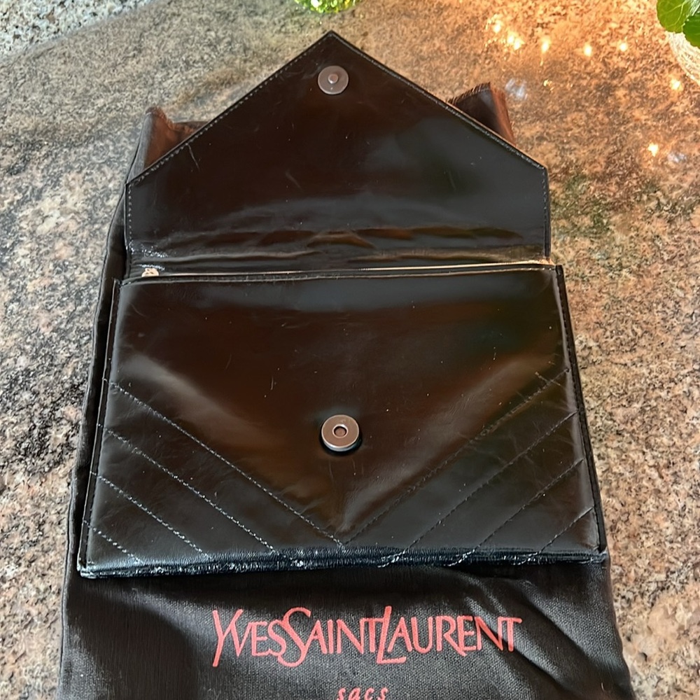 Vintage Authentic Saint Laurent Leather Clutch - Picture 2 of 16
